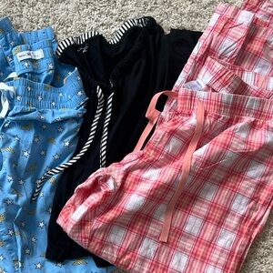 Women's Pajama Set - Black, Blue, and Pink Plaid